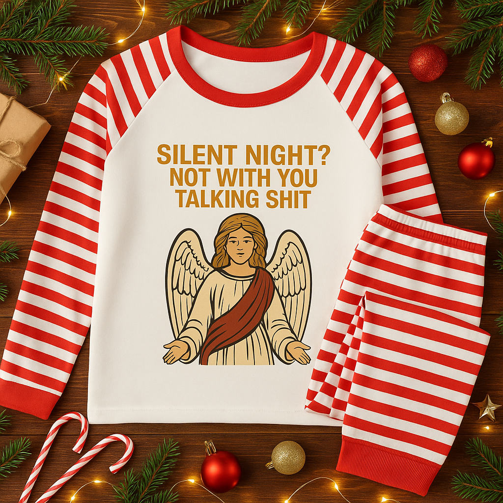 Rude Christmas Pyjamas | Funny Adult PJs | Xmas Novelty Pyjama Set | Naughty Christmas Eve Gift for Him or Her