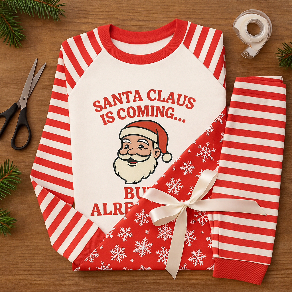 ‘Santa Is Coming' Christmas Pyjamas – Men’s & Women’s Naughty Festive Set